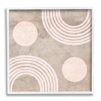 Beige Arch Geometric Shapes Abstract Graphic Art White Framed Art Print Wall Art