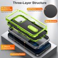 thumbnail image 5 of JTCASES Compatible with iPhone 12 Pro Max Case Heavy Duty Protective Rugged Phone Case, Full Body Anti-dust Shockproof Drop Proof Armor Durable Cover Case for iPhone 12 Pro Max 6.7", Gray/Green, 5 of 9