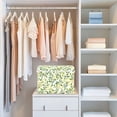 thumbnail image 4 of Yayeee Collapsible Storage Bin with Lid Fabric Closet Decorative Basket with Handles, Olive Leaf, 4 of 7