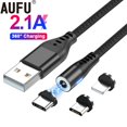 thumbnail image 2 of AUFU Cable de carga USB magnético USB tipo C Cable de teléfono imán cargador de teléfono Micro USB para iPhone 12 13 Pro Max para Xiaomi Tan Jianjun unisex, 2 of 2