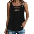 thumbnail image 2 of Shirts for Women under $10 Sleeveless Round Neck Casual Pullover Tank Tops for Women Summer T Shirts Trendy Sleeveless Basic Tee Loose Fit 2025 Fashion Black S, 2 of 6