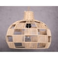 thumbnail image 4 of ELE Light & Decor Dome Coastal Rattan Pendant Light with Plug-in in Beige, 4 of 13