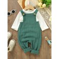 thumbnail image 5 of Bagilaanoe Newborn Baby Girl Boys Knit Jumpsuits Solid Color Sleeveless Bodysuits 3M 6M 9M 12M 18M Infant Fall Ribbed One Piece Romper, 5 of 8