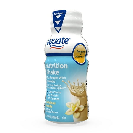 Equate Vanilla Nutrition Shake for People with Diabetes, 6 count