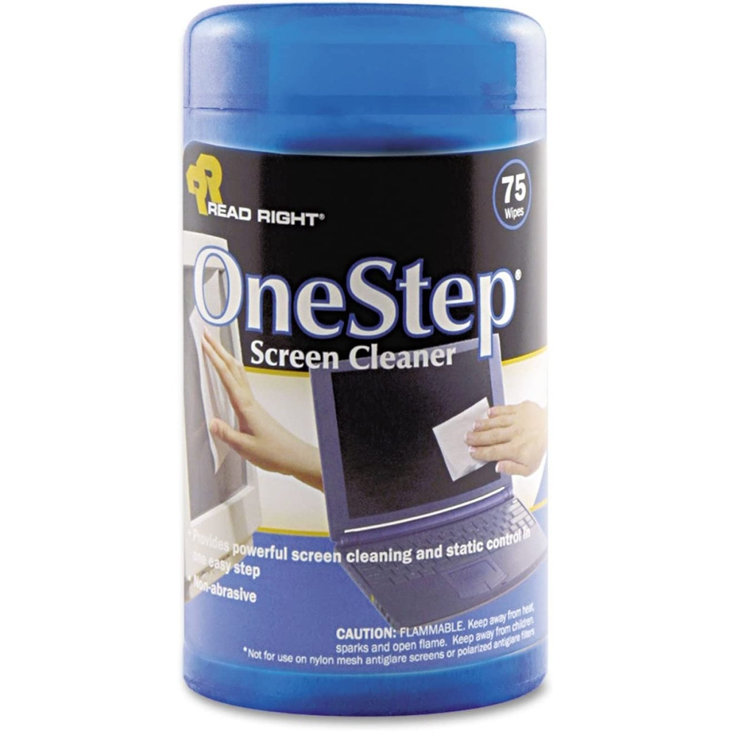 OneStep CRT Screen Cleaning Wipes, Nonstreaking, AntiStatic, 75