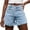Blue, variant on Women Summer Shorts Women's Designer Asymmetrical Waist Denim Shorts for Slim Fit Versatile Wide Leg Casual Summer Style Blue L