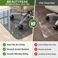 thumbnail image 2 of BEAUTYPEAK 46" x 55" Tempered Glass Office Chair Mat for Carpet or Hard Floor Protection, Gray, 2 of 7