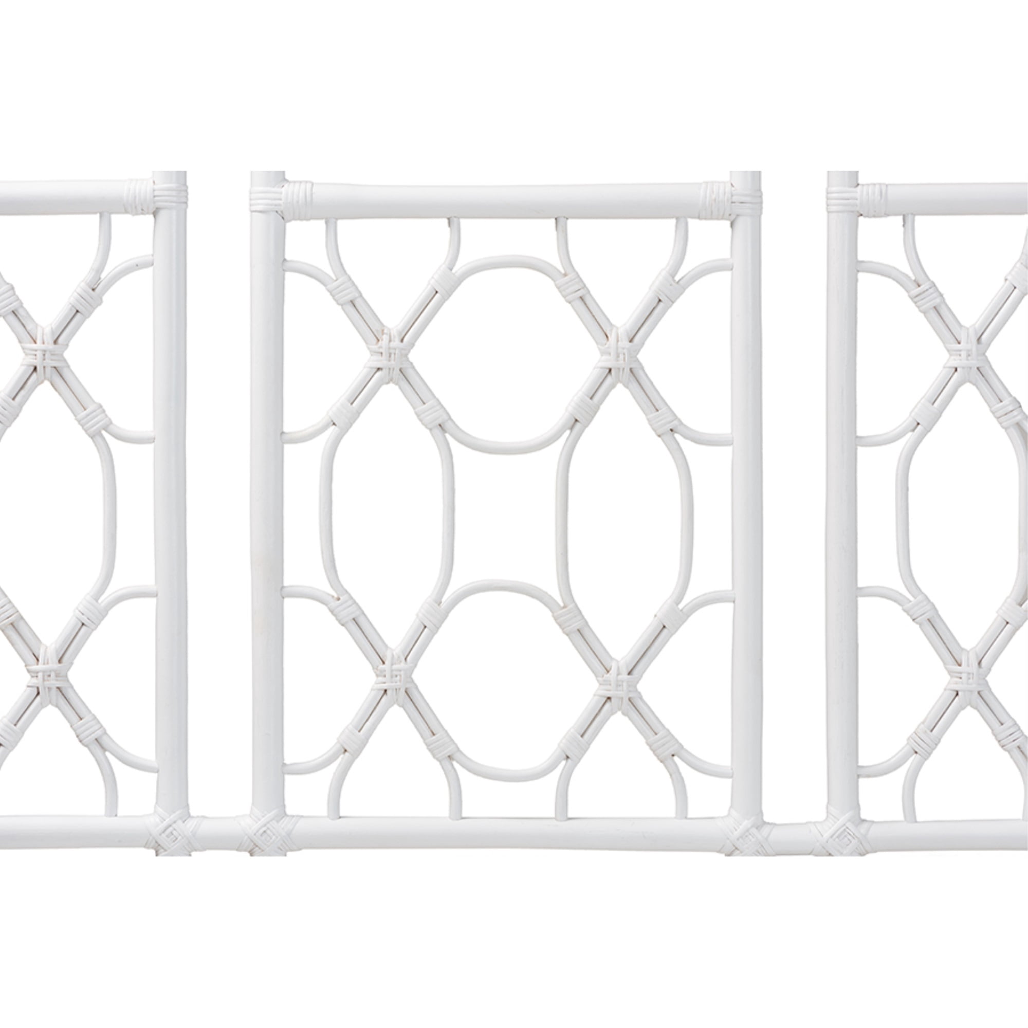 bali & pari Sampson Bohemian White Rattan Queen Size Standalone Headboard