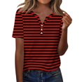 thumbnail image 2 of Womens Henley Shirt Short Sleeve Halloween Tops Casual Halloween Blouse for Halloween Party, 2 of 5