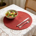 thumbnail image 6 of 4 Pcs Round Braided Placemats, 15" Woven Braided Place Mats, Rustic Table Decors, Heat Resistant Placemats, Washable Circle Table Mats, Dining Table Protectors, Hand Weave Table Linens, 6 of 6