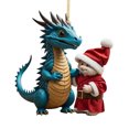 thumbnail image 2 of 4uds. Adornos colgantes de dragón de Navidad acrílico realista para árbol de Navidad (C), 2 of 2