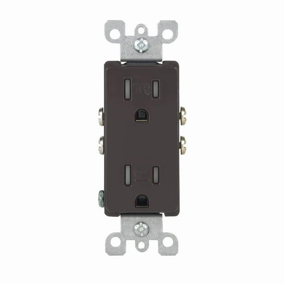 Leviton T5325- 15 Amps 125 V Duplex Brown Outlet 5-15R