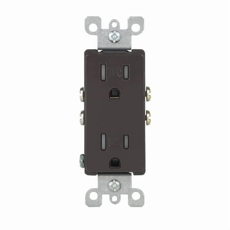 Leviton Decora 15 amps 125 V Duplex Brown Outlet 5-15R 1 pk