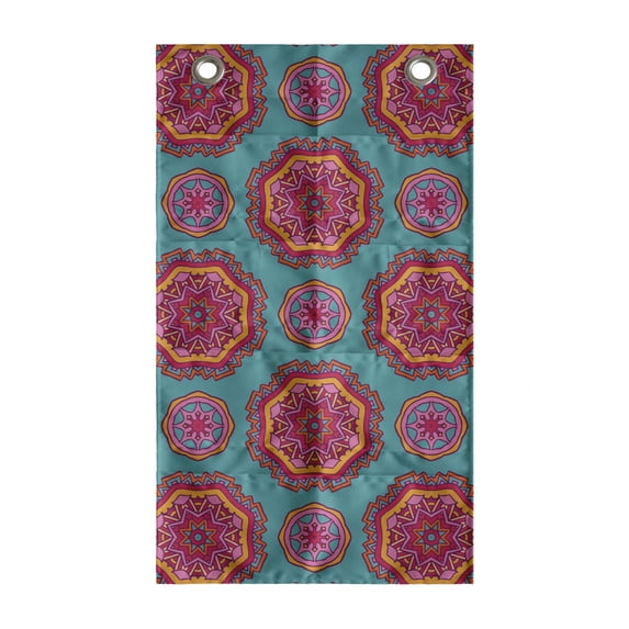 Ethnic Hanging Pocket Organizer, Illustration of Oriental Cosmos Paisley Ottoman Elements, Printed Polyester Storage Bag with Pockets, 21" x 31", Teal Orange and Magenta