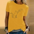 thumbnail image 2 of WEAIXIMIUNG Valentine's Day Womens Spring Summer Cats Printed Short Sleeve O Neck T Shirt Top, 2 of 5