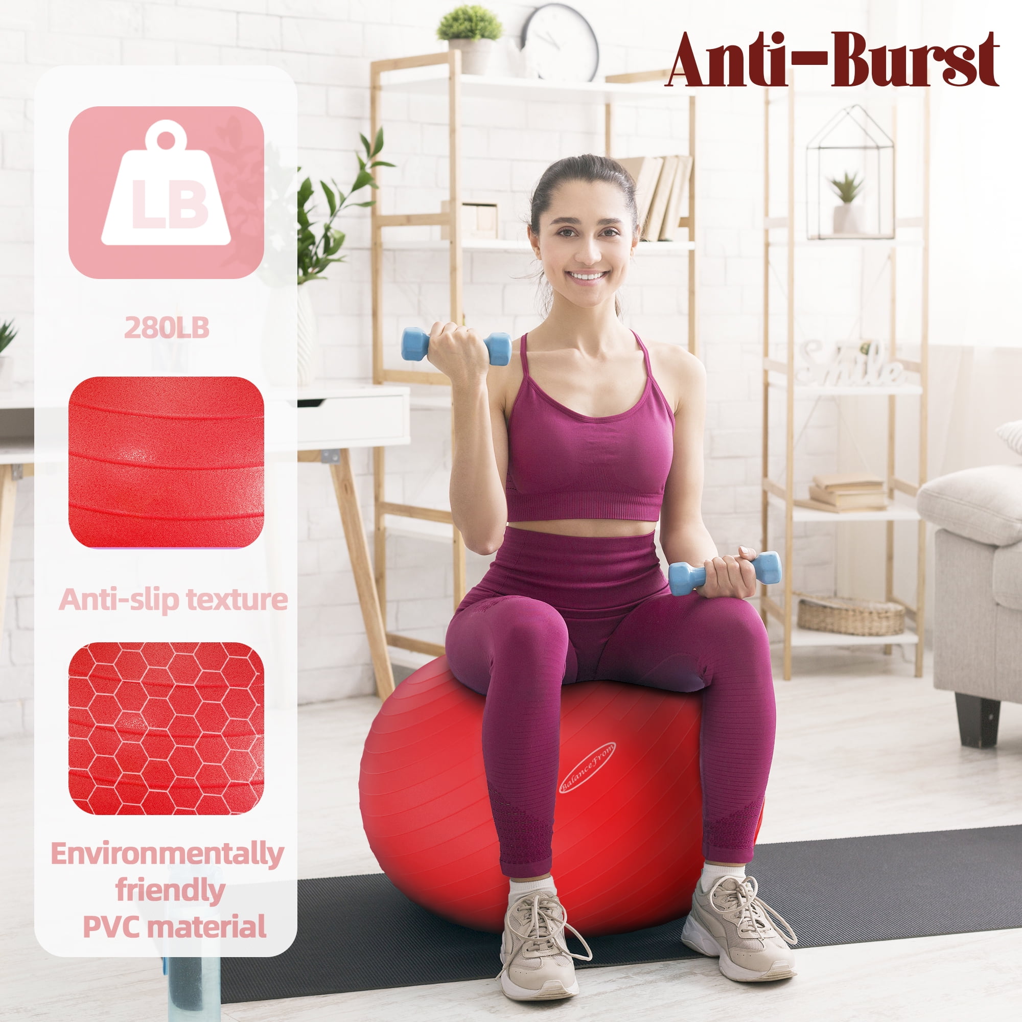 BalanceFrom Anti-Burst and Slip Resistant Exercise Ball