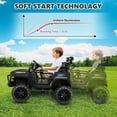 thumbnail image 4 of VIBESPARK 24 Volt Electric Car for Boys & Girls Ages 3-8 Years, 9Ah Battery Powered Truck, 4*100W Power Cars Wheels w/ Bluetooth, Music, Spring Suspension, Seat Belt, Max 5mph, Black, 4 of 9
