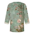 thumbnail image 5 of NSLGXD Plus Size Shirts for Women 2025 Lace V Neck T-Shirts Loose Fit 3/4 Sleeve Shirt Vintage Floral Print Tee Tops Casual Comfy Blouse Cute Summer Tops for Women, 5 of 5