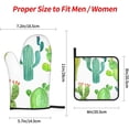 thumbnail image 4 of Cactus... Oven Mitts and Pot Holders Sets for Kitchen 4 Pcs 7"X11" Heat Resistant Baking Cooking, 4 of 6