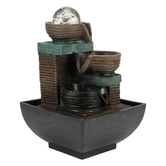 LED Desktop Fountain, Innovative Resin Indoor Unique Shape Designed Desktop Fountain, Home Decoration For Office Home Type 9116 EU Plug 220V