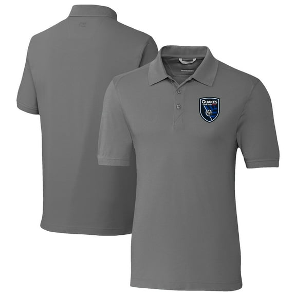 Men's-Cutter & Buck  Gray San Jose Earthquakes Big & Tall Advantage Eco Tri-Blend Pique Polo