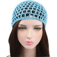 thumbnail image 3 of Women Soft Rayon Snood Hat Hair Net Crocheted Hair Net Cap Mix Colors Two Styles Adding a Touch of Style to Your Hair While Keeping It Tidy, 3 of 7