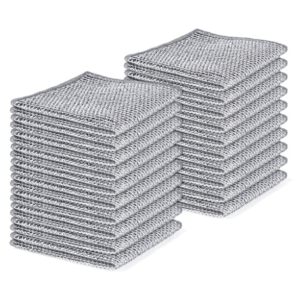 20PCS Set Non-Scratch Steel Wool Dishcloth - Multi Purpose Wire Dishwashing Rags Kitchen Towels and Dishcloths Sets Durable Cleaning