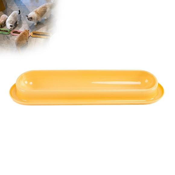 3 Pcs Plat d'Alimentation pour Chats Long Bol de Repas pour Plusieurs Chats avec Fond Antidérapant Assiette de Nourriture pour Chats pour Eau Nourriture Se Lave Facilement