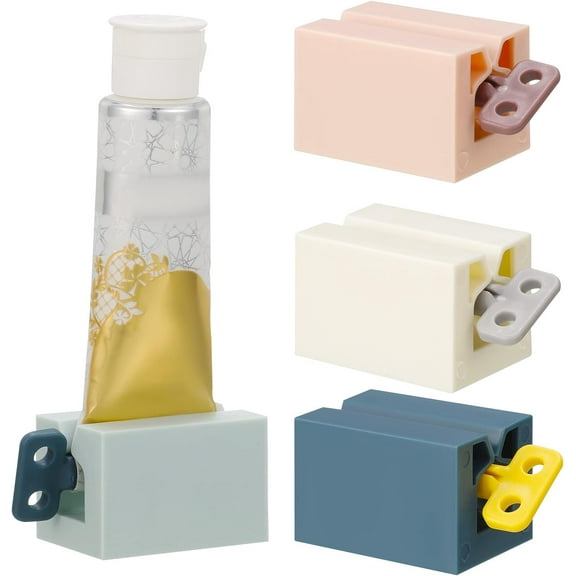 4pcs Toothpaste Squeezer, Plastic Rolling Tube Toothpaste Dispenser, Reusable Bathroom Tube Roller Key, 4 Color