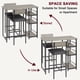 thumbnail image 4 of Kitchen mesa set para 2 con a almacenamiento estante. includes 2 forrado sillas. ideal para para small spaces y apartments (gray), 4 of 7