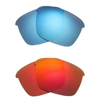 Walleva Polarized Fire Red   Ice Blue Replacement Lenses For Oakley Thinlink Sunglasses