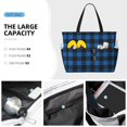 thumbnail image 3 of Kdxio Blue Black Plaid for Beach Bag for Women Large Beach Tote Bag Waterproof Sandproof Swim Bag with Zipper Pockets Beach Vacation Travel, 3 of 7
