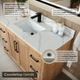 thumbnail image 4 of Floral 48" Wood Vanity in Light Brown Calacatta White Quartz Top no Mirror, 4 of 9