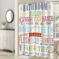thumbnail image 6 of Colorful Kids Bathroom Rules Shower Curtain Funny Girls Boys Teen Inspirational Motivational Quotes Shower Curtains for Bathroom Decor 72x72Inch Washabale Fabric Bath Curtain Set with 12 Hooks, 6 of 6