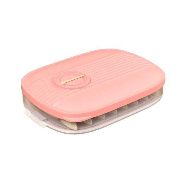 Food Storage Holder Anti-stick Moisture-Proof High Capacity Good Sealing 3D Frosted Bottom Storage BPA Free Quick Froze Dumpling Storage Box for Kitchen