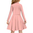 thumbnail image 3 of DISNIMO Cat Heart Dress for Girls Long Sleeve Midi Dresses for Kids 7-8 Years Girls Clothes Dress with Collar for Girls Button Down Dresses for Children Skater Dress Girl Twirl Dress, 3 of 7
