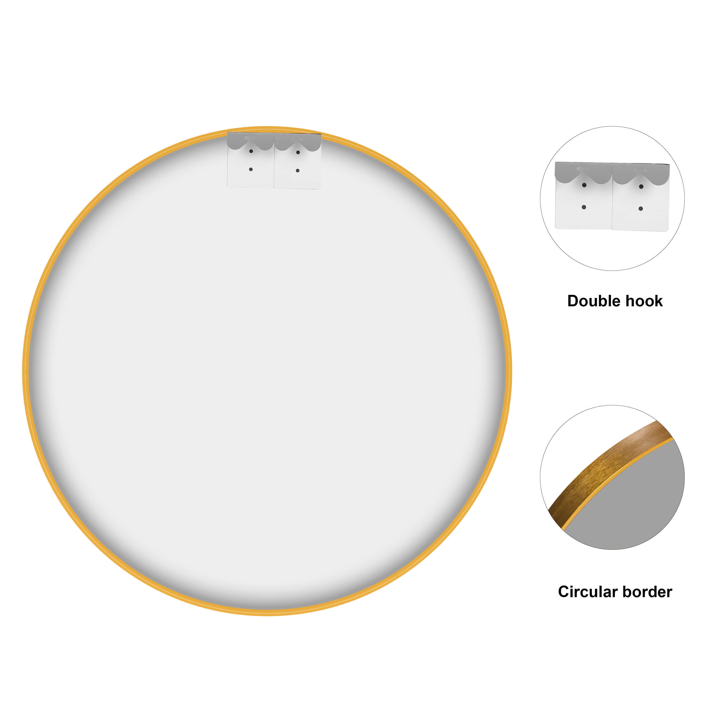 MAYEERTY 47x47x1 Inch Gold Thin Edge Aluminum Round Wall Mounted Mirror for Home Decor