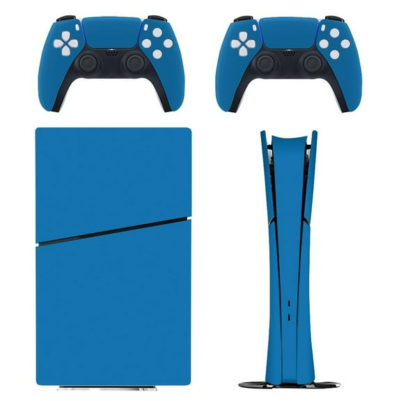 Skin Sticker for PS5 Slim / Pro / Standard Disc / Digital Edition Console and Controllers Decals for PlayStation 5 Honolulu Blue