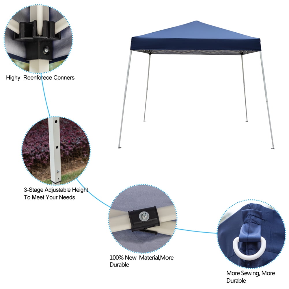 Aimee Lii 118"x118" Canopy Tent Awnings for Decks, Backyard Canopy Gazebo, Awnings for Patio Waterproof, Outdoor Patio Awnings for Party Camping BBQ Events, Blue