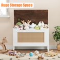 thumbnail image 3 of Aoile 30" Storage Box, Storage Bench with Safety Hinge & Handles, 350lb Load Capacity, Brown White, 3 of 9