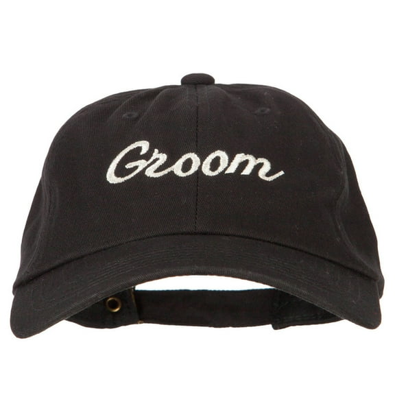 Glitter Groom Embroidered Unstructured Washed Cap - Black OSFM