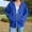 #002 Blue, variant on Womens Casual Solid Long Sleeve Zipper Hooded Coat Pocket Sweatshirt Tops Features: Lady Tunic Sweatshirt Petite Women Tops Snap Pullover Cow Lady Sweatshirt Hoodie Sweatshirt Hemlock Womens Long