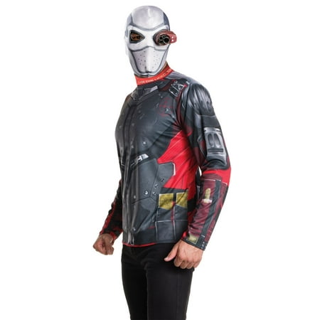 Black and Red Ssquad Deadshot Men Adult Halloween Costume Kit - Large