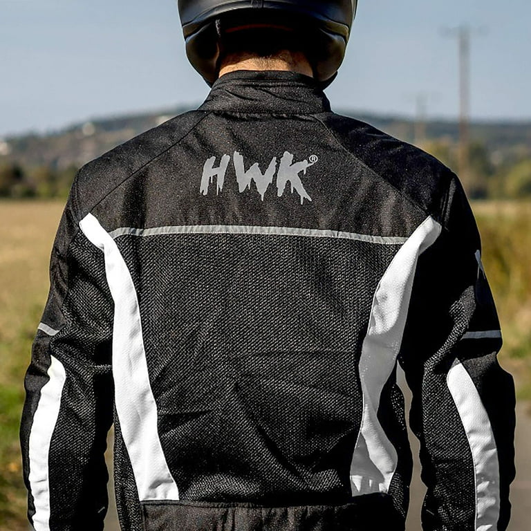 HWK Mesh Motorcycle Jacket Textile Motorbike Summer Biker Air Jacket CE ARMOURED BREATHABLE XX Large White Walmart