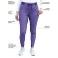 thumbnail image 3 of Adar Pro Heather Scrubs For Women - Ultimate Yoga Jogger Scrub Pants, 3 of 7