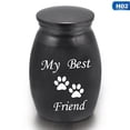 thumbnail image 1 of Black Alloy Pet Urns Pets Dog Cat Birds Mouse Cremation Ashes Urn Keepsake Casket Columbarium Pets Memorials Mini Size H03, 1 of 5