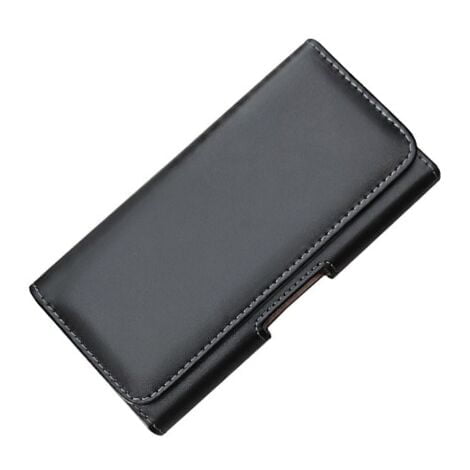Leather Cell Phone Belt Bag Case for Elderly, Smartphone, Cell Phone with Belt   Horizontal Cover 4.5 Inch (14.0X6.5X2.7).