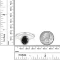 thumbnail image 4 of Gem Stone King 10K White Gold Black Sapphire and White Diamond Women Halo Engagement Ring (1.66 Cttw, Oval 8X6MM, Gemstone Birthstone), 4 of 6