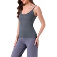 thumbnail image 4 of INSPIRE CHIC Womens Camisole V Neck Sleeveless Cami Undershirt Spaghetti Strap Tank Pajama Tops M Gray, 4 of 6