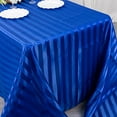 thumbnail image 5 of BalsaCircle 90x132 in Royal Blue Stripes Satin Rectangle Tablecloth Wedding Party Linen Events Decorations Supplies, 5 of 8
